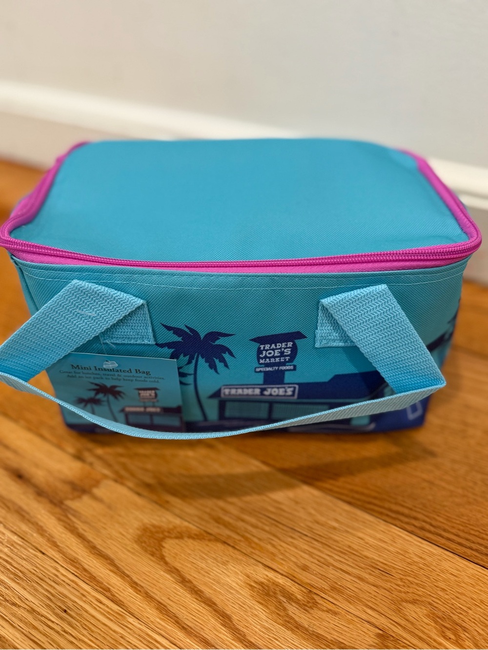 NEW! Trader Joe's Cooler Bag (Blue & Pink) - Picture 2 of 2